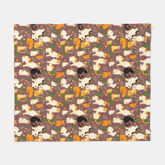 Niedliche Katzen im Hintergrund Fleecedecke (Vorderseite (Horizontal))