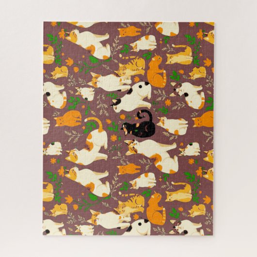 Niedliche Katzen im Hintergrund Puzzle (Vertikal)