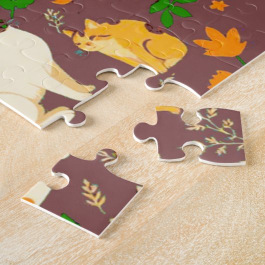 Niedliche Katzen im Hintergrund Puzzle (Seite)