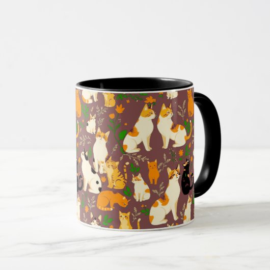 Niedliche Katzen im Hintergrund Tasse (VorderseiteRechts)