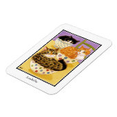 Niedliche Katzen im Individuelle Name Bowls Magnet (Linke Seite)
