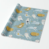 Niedliche Katzen in albernen Anzügen Kindermuster Geschenkpapier (Ungerollt)