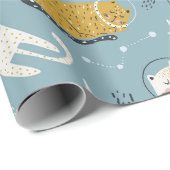 Niedliche Katzen in albernen Anzügen Kindermuster Geschenkpapier (Rolleneckpunkt)