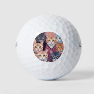 Niedliche Katzen in einer Vielzahl von Farben, Uni Golfball
