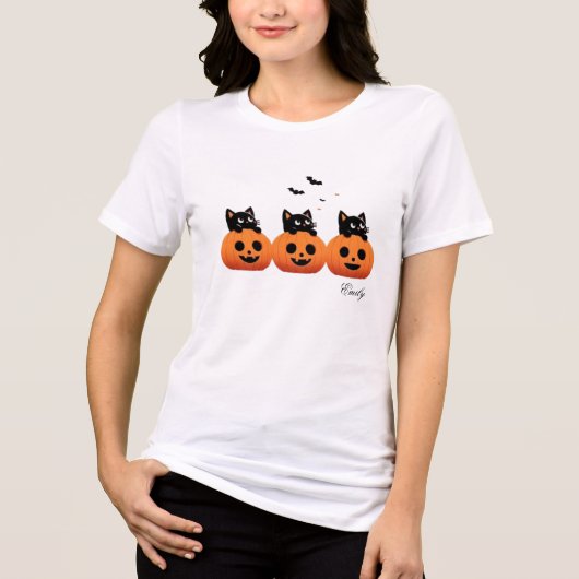 Niedliche Katzen in Pumpkins Tri-Blend Shirt (Vorderseite)