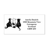 Niedliche Katzen in Row-Rücksendeadresse Gummistempel (Prägung)