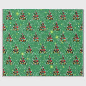 Niedliche Katzen in Sweatern formen Weihnachtsbaum Geschenkpapier (Flach)