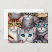 Niedliche Katzen in verschiedenen Farben Postkarte (Vorne/Hinten)