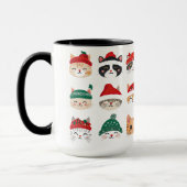 Niedliche Katzen in Weihnachtshaaren Tasse (Links)