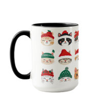 Niedliche Katzen in Weihnachtshaaren