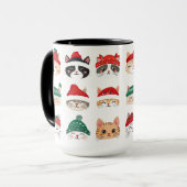 Niedliche Katzen in Weihnachtshaaren Tasse (Vorderseite Links)
