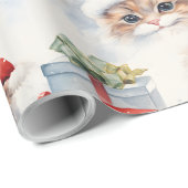 Niedliche Katzen in Weihnachtsmannmützen mit Gesch Geschenkpapier (Rolleneckpunkt)