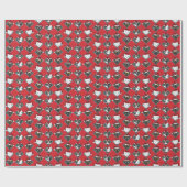 Niedliche Katzen in Weihnachtsmannmützen Weihnacht Geschenkpapier (Flach)