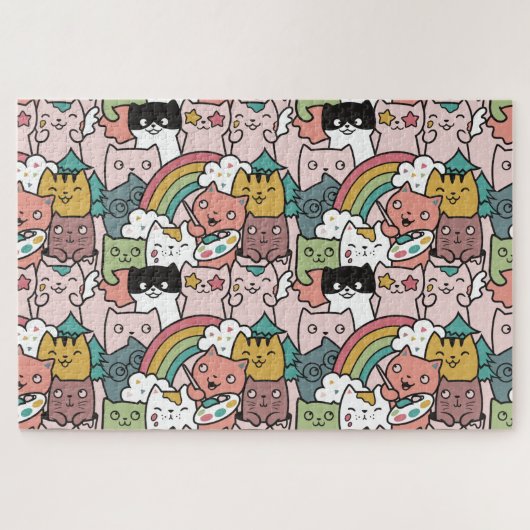 Niedliche Katzen Jigsaw Puzzle (Horizontal)