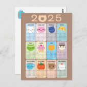 Niedliche Katzen - Kalender 2025 Postkarte (Vorne/Hinten)