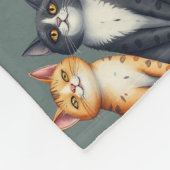 Niedliche Katzen Kätzchen sehen glücklich grün aus Fleecedecke (Ecke)