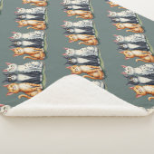 Niedliche Katzen Kätzchen sehen glücklich grün aus Sherpadecke (3/4)