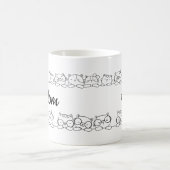Niedliche Katzen Katzenkatze Mama Monogramm Kaffeetasse (Mittel)