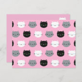 Niedliche Katzen & Kawaii Kätzchen (rosa) Postkarte (Vorne/Hinten)