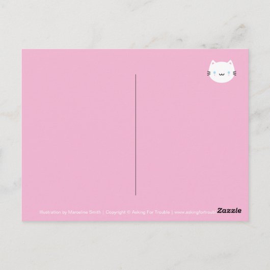 Niedliche Katzen & Kawaii Kätzchen (rosa) Postkarte (Rückseite)