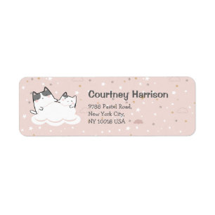 Niedliche Katzen Kawaii Pastel Pink Cloud Rücksen