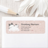 Niedliche Katzen Kawaii Pastel Pink Cloud Rücksend (Insitu)