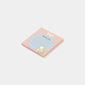 Niedliche Katzen Kawaii Rosa und Blau Personalisie Post-it Klebezettel (angewinkelt)