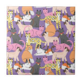 Niedliche Katzen Keramik Fliese (Vorderseite)