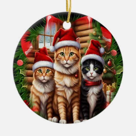 Niedliche Katzen Keramik Ornament (Vorne)