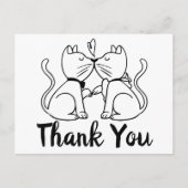 Niedliche Katzen Kissing Kiitties Schwarz-weiß Hoc Postkarte (Vorderseite)