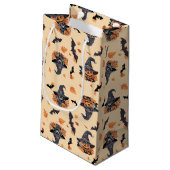 Niedliche Katzen - Kürbis Kleine Geschenktüte (Rückseite Schrägansicht)