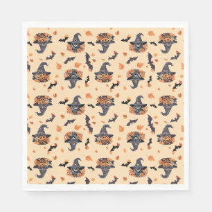 Niedliche Katzen - Kürbis Serviette