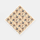 Niedliche Katzen - Kürbis Serviette (Ecke)