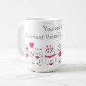 Niedliche Katzen Liebhaber des Valentinstag Kaffeetasse (Vorderseite Links)