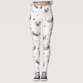 Niedliche Katzen Liebhaber Geschenk Wasserfarbe Ra Leggings