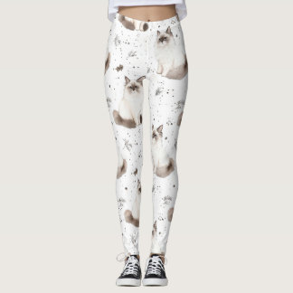 Niedliche Katzen Liebhaber Geschenk Wasserfarbe Ra Leggings