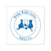 Niedliche Katzen Made with Liebe Self-Inking Brief Permastempel (Design)