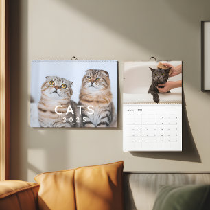 Niedliche Katzen Maßgeschneiderte Foto-Wand Kalender