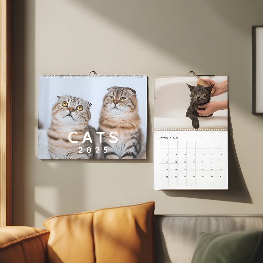 Niedliche Katzen Maßgeschneiderte Foto-Wand Kalender
