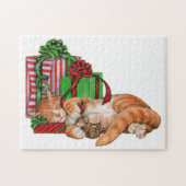 Niedliche Katzen-, Mäuse-und Weihnachtsgeschenke Puzzle (Horizontal)