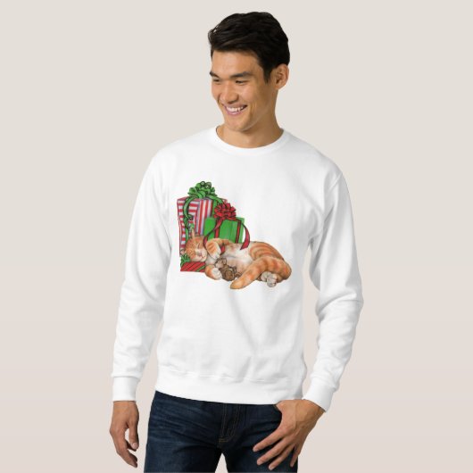 Niedliche Katzen-, Mäuse-und Weihnachtsgeschenke Sweatshirt (Vorne ganz)