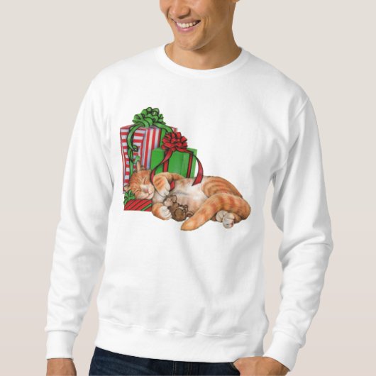 Niedliche Katzen-, Mäuse-und Weihnachtsgeschenke Sweatshirt (Vorderseite)