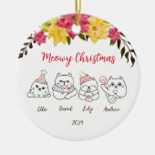 Niedliche Katzen Meowy Weihnachtsgrüße Ornament (Vorne)
