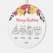 Niedliche Katzen Meowy Weihnachtsgrüße Ornament (Links)