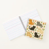 Niedliche Katzen mit Blume & Herz - Adorable Anima Notizblock (Innenseite)