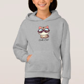 Niedliche Katzen mit Brille ändern Text Hoodie (Vorderseite)