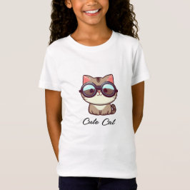 Niedliche Katzen mit Brille ändern Text T-Shirt