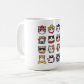 Niedliche Katzen mit Brille Kaffeetasse (Vorderseite Links)
