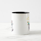 Niedliche Katzen mit Brillen, die Magic Wands Star Zweifarbige Tasse (Mittel)