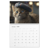 Niedliche Katzen mit Coolem Heftzyklus Kalender (Jan 2027)